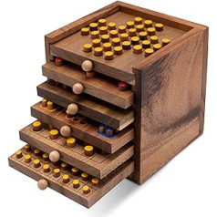 LOGOPLAY 403 — spēļu kolekcija 6 spēles Klasisks Solitaire — Dzirnaviņas — Čūska un kāpnes — Ludo — Pagrieziet akmeni kastē — Izgatavots no Samena koka