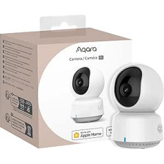 Aqara 2K iekštelpu drošības kamera E1, Pan & Tilt, HomeKit drošs video, divvirzienu audio, nakts redzamība, personu izsekošana, Wi-Fi 6, atbalsta HomeKit, Alexa, Google Home un IFTTT