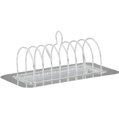 SILBERKANNE Toast Stand with Tray 22 x 10 x 12 cm Premium Silver Plated Elegant Silver-Plated for 8 Toast in Top Workmanship