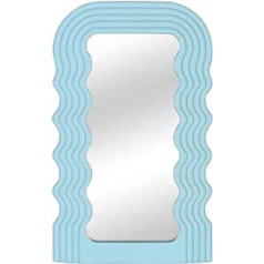 SIMMER STONE estētiskais viļņu raksts, neregulāra rāmja spogulis, dekoratīvs galda sienas spogulis priekšnamam, mājas dekorēšana, dzimšanas diena, mājas sasilšana, dāvana (zils)