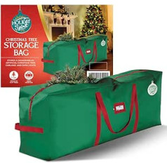 HOLIDAY SPIRIT Ziemassvētku eglīšu soma ar izturīgiem, pastiprinātiem rokturiem un rāvējslēdzēju, ūdensnecaurlaidīgs Ziemassvētku eglīšu uzglabāšanas maisiņš (zaļš, soma 2,3 m eglei)