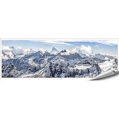 ARTBAY kalnu plakāts HD XXL - Alpi - Panorāmas mākslas druka - 118,8 x 42 cm | Alpi, Šveice | Dabas plakāts | Premium kvalitāte