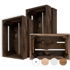 Creative Deco Small Wooden Box Wenge | Wooden Box | 30 x 20 x 15 cm | Polished | Fruit Box Decorative Wine Crates Apple Box | Perfect as a Wooden Box Gift Box Toy Box Storage Box
