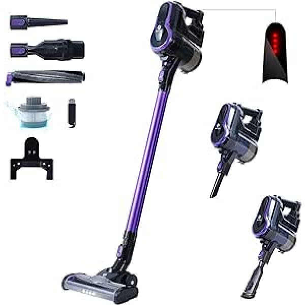 FixtFixer Cordless Vacuum Cleaner, 25000 Pa Battery Vacuum Cleaner, Tube Foldable by 90°, Vacuum Cleaner up to 55 Minutes Running Time, Cordless Vacuum Cleaner for Car/Home/Pet Hair/Hard Floors