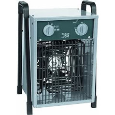 Einhell electric heater EH 5000 (5000 watt, 2 heat settings and fan operation, thermostat, splash water protection, carrying handle, robust housing)