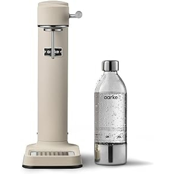 Aarke Carbonator 3, Premium Wassersprudler aus Edelstahl ar Aarke Flasche, smilšu apdare