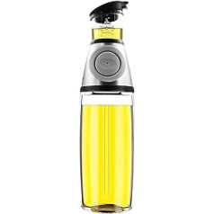 Hioph Olive Oil Dispenser, Vegetable Oil Measuring Bottle, Oil Pourer for Kitchen Cooking, Drip Free Pourer, Oil and Vinegar Dispenser(Silver, 8oz)