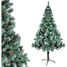 Gotoll mākslīgā Ziemassvētku eglīte ar priežu čiekuriem un ogu apgriešanas padomiem Ziemassvētku eglīte t.sk. Metāla statīvs, eglīte, 120 cm, 150 cm, 180 cm augsts.