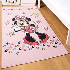 Disney Home bērnu paklājs, oficiāli licencēts bērnu rotaļu paklājiņš bērnu istabai, rotaļu istabai, neslīdošs un mašīnā mazgājams rotaļu paklājiņš bērniem, Disney Minnie Mouse paklājs, 80 x 120 cm
