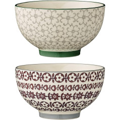 Bloomingville Karine Bowls Grey Green Purple keramikas komplekts pa 2