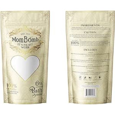 Mom Bomb XL All Natural vannas bumbas, dabīga vizla vīriešiem un sievietēm, relaksējošas vannas bumbas, 100% vegānas un bez cietsirdības, 6 x 5 unces vannas bumbas