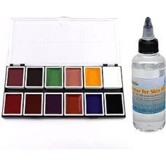 Airbrush Fengda Ķermeņa apgleznošana uz spirta bāzes - Skin Illustrator FX - 12 x bāzes krāsas (12 x 8 g) + aktivators 100 ml