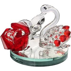 Abcbca Crystal Swan Rose Flower Figure Car Fragrance Diffuser Perfume Bottle Keepsake Home Office Decor Collection for Women Gift (Colour