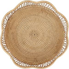 SUMTREE Rattan Fruit Basket Lace Basket Table Decoration Storage Bread Treats Fruit (30cm)