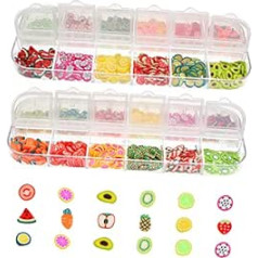 Frcolor 2 Boxes 12 Women Nail Art Stickers 3D Nail Art Stickers Sequins Nail Paillette Diy Nail Manicure Flakes Women Nail Fruit Stickers Nail Piece Crystal Mud Miss