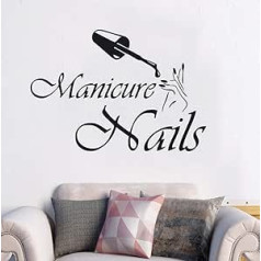 Hddnz 82 x 57 cm Wall Sticker Window Sticker Nails Ploish Wall Picture Manicure Design Vinyl Wall Sticker Nail Art Beauty Salon Decoration