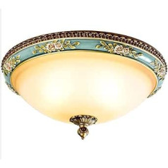 Vintage Classic Ceiling Light, Rustic Round Glass Lampshade, Ceiling Light for Hallway, Bedroom, Office, Bathroom, Balcony, Kitchen, with LED E27 Wall Lighting, Loft Retro Design Chandelier (Diameter