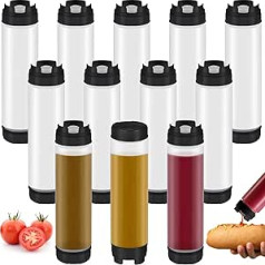 Sabary Squeeze Bottles 16oz Apgriezts plastmasas liels vārsts bez noplūdēm Uzpildāms mērču dozators Kečupa sīrups Pašnoblīvējošs dozators restorānu virtuves ēdināšanai 12