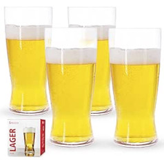 Spiegelau 4991971 17,10 x 17,10 x 19 cm Alus Classics Lager Glass, 4 komplekts, caurspīdīgs