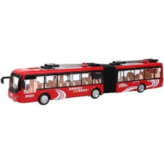 Tnfeeon lielais šarnīrsavienojuma autobuss 1:48 mēroga die-Cast modeļa autobuss ar kustīgiem riteņiem, droša un izturīga dāvana bērniem (sarkans)