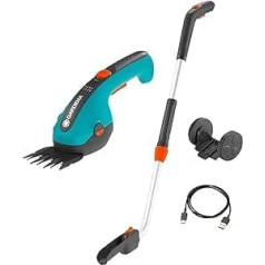 Gardena ClassicCut Li Cordless Grass Shears Set, Lawn Edging Shears with 8 cm Cutting Width and Telescopic Handle with Wheels, Comfort Handle with LED Charge Level Indicator, Blade Change without