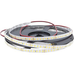 apgaismot LED sloksni: augstas efektivitātes LED sloksne ar 160 gaismas diodēm uz metru, 114 lm/W, SMD2835, 8 mm plata, ļoti atlasīta, 24 V, 10,6 W uz metru, 5 M uz ruļļa (5000K Ra 95 IP33)