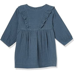 Petit Bateau Baby-Mädchen Babykleid mit Langen Ärmeln aus Baumwollgaze