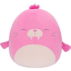 Squishmallows SQCR04223 — rozā valzirgs pipari 50 cm, oficiālā Kelly Toys plīša, īpaši mīksta mīksta rotaļlieta