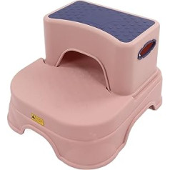 2 Step Stool for Children and Toddlers, Bathroom and Toilet Stool for Potty Training, Children's Step Stool for Washing Hands, Non-Slip, Height Adjustable, Widened (Pink Purple)