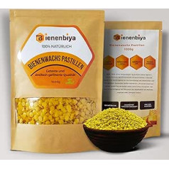 Bienenbiya® 100% tīras bišu vaska pastilas (1 kg) bez piedevām, dabīgais bišu vasks ziedēm, kosmētikai, ziepēm, sveču izgatavošanai un ādas/koka kopšanai