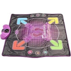 Music Pad Dance Mat with 4 Games, Wireless 5.0 and AUX, Non-Slip Material, External Speaker, Electronic Dance Pad Game Toy with Microphone for Ages 3+