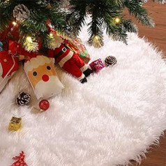 90 cm Plush Christmas Tree Skirts White Christmas Tree Skirt Faux Fur Christmas Tree Skirt for Merry Christmas Decorations Christmas Party Decoration