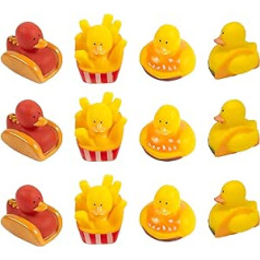 Foršas gumijas pīles (2 collas) Standarta izmērs (12 iepakojumā) Cute Ducks Vannas baseina rotaļlietas (ātrās ēdināšanas gumijas pīles)
