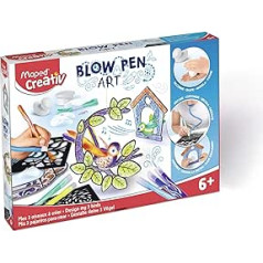 Maped 846716 Creative Blowpen Art Airbrush pildspalvas — mani 3 putni un ligzdošanas kastes amatniecībai — montāžas, fasādes un dekorēšanas aktivitātes bērniem no 6 gadiem — radoša dāvana