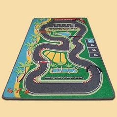 TAPITOM F1 Race Track Children's Rug - 95 x 133 cm | Car Circuit Play Mat | Formula 1 Road Universe Nursery Mat | Non-Slip Hem | CE Standards