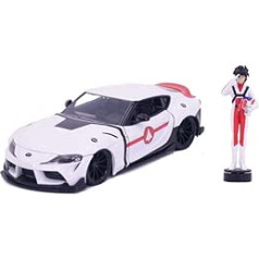 Robotech 1:24 2020 Toyota Supra Die Cast Car & 7 cm Rick Hunter Figure, Toy for Children and Adults