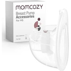 Momcozy Complete Collection krūzīšu komplekts ir savietojams tikai ar momcozy M5, nav paredzēts citiem. Oriģinālie krūts sūkņa nomaiņas piederumi (160 ml, ar dubultu hermētisku atloku 24 mm)