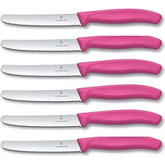 Victorinox 6 daļiņu virtuves nažu komplekts (11 cm, īpaši asa zobaina mala, galda nazis, ergonomisks rokturis, drošs trauku mazgājamajā mašīnā)