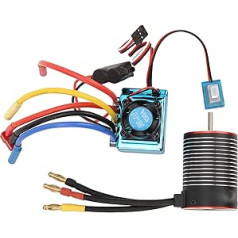 Dilwe Professional RC Brushless Motor ESC Set, 3600-5200KV, Waterproof, High Torsion, 3650 Brushless Motor 120A ESC Combo Set for RC Car (5200 kV)