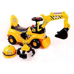 Ricco® Spielzeug-Bagger, 2 in 1, zum Selberfahren, Buldozer ar Helm