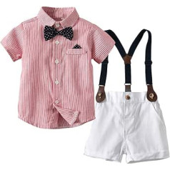 Fashion Kids Bodysuits for Baby Boys Cute Outfits T-Shirt Bow Infant Tops+Shorts Overalls Tie Clothes Gentleman Boys Outfits