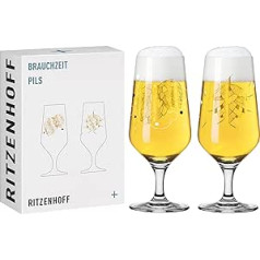 Ritzenhoff 3471001 Alus glāze 300 ml - 2 komplekts - Brauchzeit sērija, motīvs Nr. 1 - Apiņi, Daudzkrāsains - Ražots Vācijā