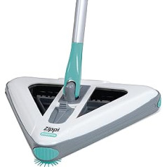 Zippi Sweeper - Powerful and Lightweight Sweeper Perfect for Carpet Hardwood and Tiles, Triangular Design Allows Corner Sweeping, 800mAh Rechargeable Battery