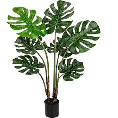 Hollyone Monstera Artificial Plants 90 cm Large Artificial Plants Like Real Plastic Green Plant Tropical with Pot, Artificial Indoor Plant Palm Tree Potted Plant for Living Room Office Decor