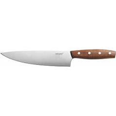 Fiskars Kochmesser, Gesamtlänge: 32 cm, Qualitätststahl/Holz, Braun, Norr, 1016478