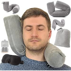 EPROICKS Travel Pillow Aeroplane, Can Bend Neck Support Pillow, Travel Neck Pillow, Memory Foam for Neck, Chin, Waist, Knee, Head Support, Suitable for Buses, Trains, Bed, Office (Grey)