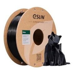 eSUN PLA+ kvēldiegs, 1,75 mm, 3D printera PLA Plus kvēldiegs, izmēru precizitāte +/- 0,03 mm, 1 kg spole, 3D drukas kvēldiegs 3D printerim, melns