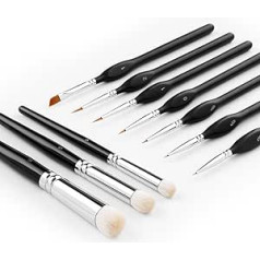 Dry Brush 3 Piece Miniature Brush Set 7 Pieces for Painting Premium Goat Hair Domed for Lovers and Enthusiasts of Dry-Brushing Scale Models