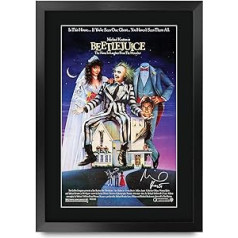 HWC Trading Beetlejuice A3 Framed Signed Printed Autographs Picture Print Photo Display Gift For Michael Keaton Movie Poster Fans