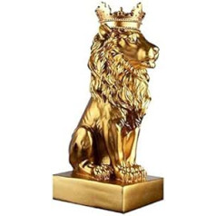 Wisboey Abstract Crown Lion Statue Office Home Bārs Vīriešu Lauva Ticība Sveķi Skulptūra Amatniecība Dzīvnieku Māksla Dekoratīvie ornamenti — zelts